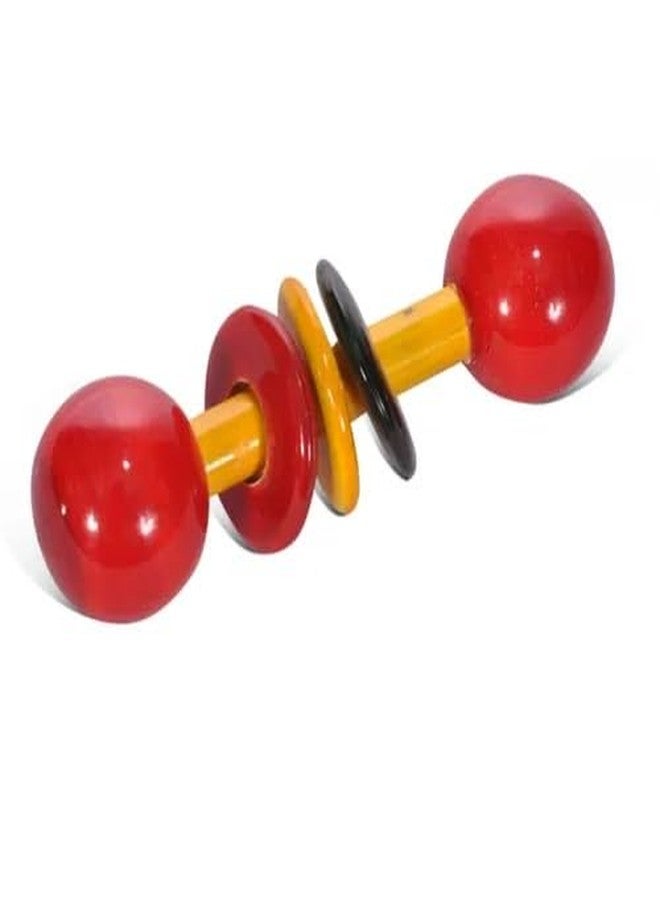 Little Mind olourful Wooden Baby Rattle Toy-Hand Crafted Rattle Set for Kids-Musical Toy for Newly Born-Pack of 3 (White Damura, Teathar, Cage Rattle) - Image 3